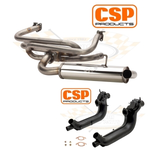 CSP Beetle Single Quiet Pack Exhaust Kit with Heat Exchangers (Single Carb)