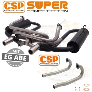 CSP Beetle Supercomp Exhaust Kit with J Tubes (Twin Carbs)