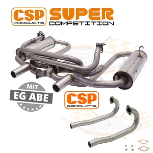 CSP Beetle Stainless Steel Supercomp Exhaust Kit with J Tubes (Single Carb)