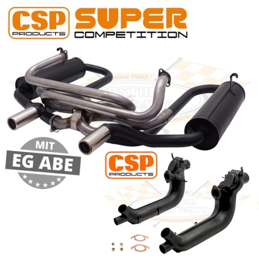 CSP Beetle Supercomp Exhaust Kit With Heat Exchangers (Twin Carbs)