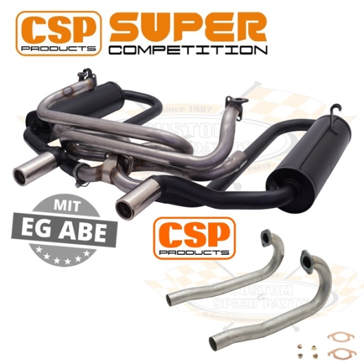 CSP Beetle Supercomp Exhaust Kit with J Tubes (Single Carb)