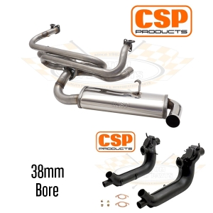 CSP Karmann Ghia Single Quiet Pack Exhaust Kit with Heat Exchangers (Single Carb)