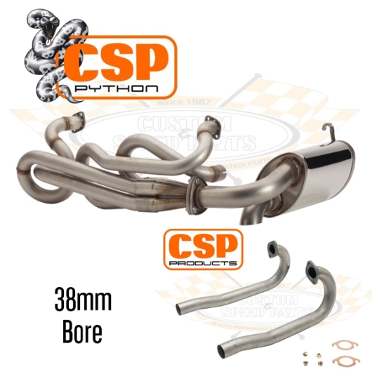 CSP Beetle Python Exhaust Kit with J Tubes - Type 1 Engine - 38mm Bore