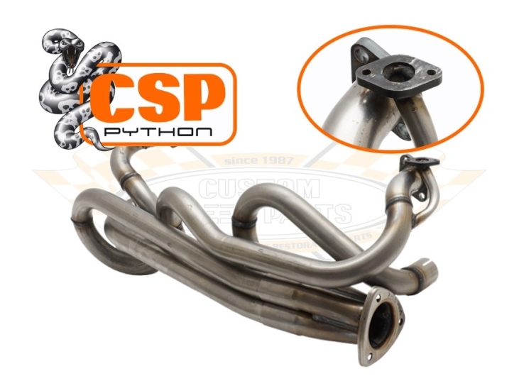 CSP Baywindow Bus Python Exhaust Kit With J Tubes - 1972-79 - Type 1 Engine - 38mm Bore - With Heat Risers