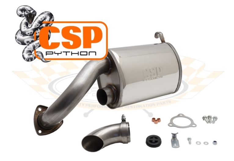 CSP Baywindow Bus Python Exhaust Kit with Heat Exchangers - 1968-71 - Type 1 Engine - 38mm Bore (Also Splitscreen Bus)