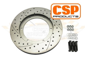 CSP Front Brake Disc Cross Drilled Vented Rotor - Left
