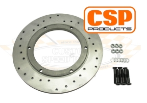 CSP Front Brake Disc Cross Drilled Rotor - Left