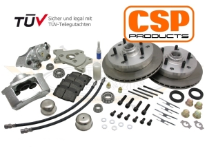 CSP Beetle Front Disc Brake Conversion For Drop Spindles (Vented) - 1950-65 - 5x130 PCD