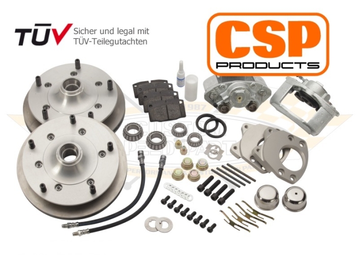 CSP Beetle Front Disc Brake Conversion Kit For Drop Spindles (Vented) - 1950-65 - 5x205 PCD