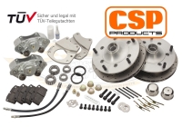 CSP Beetle Front Disc Brake Conversion Kit (Vented, Cross Drilled) - 1950-65 - 5x205 PCD