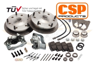 CSP Beetle Front Disc Brake Conversion Kit For Drop Spindles (Cross Drilled) - 1966-79 - 5x205 PCD