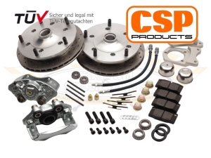 CSP Beetle Front Disc Brake Conversion Kit (Vented, Cross Drilled) - 1968-79 - 5x205PCD