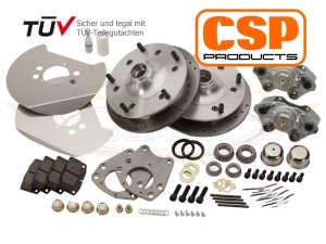 CSP Barndoor Bus Front Disc Brake Conversion (Cross Drilled) - 1950-54 (Alloy Wheel Only) - 5x205 PCD