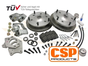 CSP Type 3 Front Disc Brake Conversion (Vented, Cross Drilled) - 27mm Bearing - 5x205 PCD