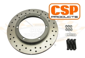 CSP Rear Brake Disc Cross Drilled Rotor - Right