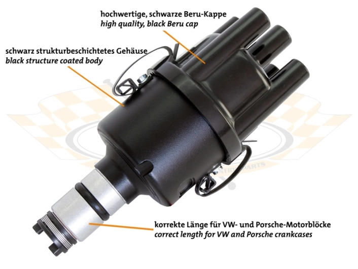 CSP Pacemaker Distributor - Vacuum Advance With Black Body And Red Cap
