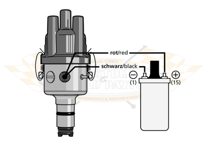 CSP Pacemaker Distributor - Vacuum Advance With Black Body And Black Cap