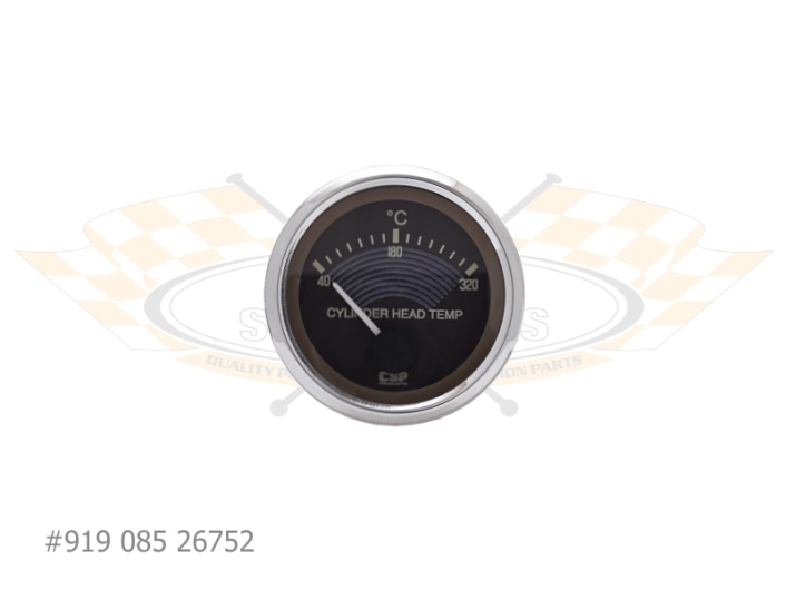CSP Cylinder Head Temperature Gauge - Classic Style - 52mm With M12 Sender