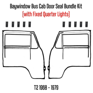 Baywindow Bus Cab Door Seal Bundle Kit (with Fixed Quarter Lights)