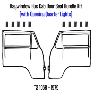 Baywindow Bus Cab Door Seal Bundle Kit (With Opening Quarter Lights)