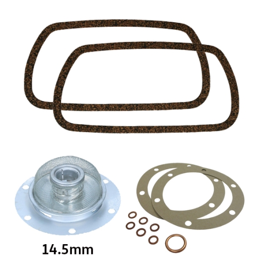 Rocker Cover And Sump Plate Gasket Kit With Oil Strainer (14.5mm) - Type 1 Engines