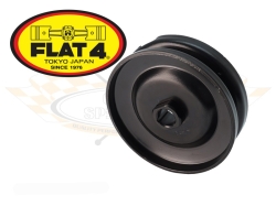 Black FLAT 4 Top Pulley - Type 1 Engines (Fits Alternator or Dynamo) - 12 Volt