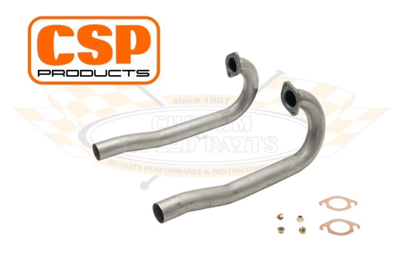 CSP Splitscreen Bus Stainless Steel Twin Quiet Pack Exhaust Kit with J Tubes (Twin Carbs)