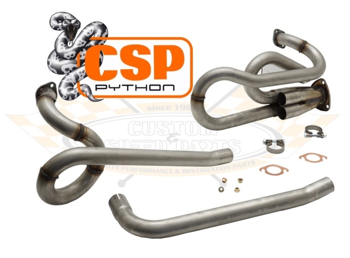 CSP Baywindow Bus Python Exhaust Kit With J Tubes - 1972-79 - Type 1 Engine - 48mm Bore