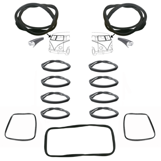 Splitscreen Bus Window Seal Bundle Kit - 15 Window - 1958-63