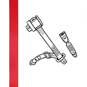 T2 Inertia Rear Seat Belt with Red Webbing