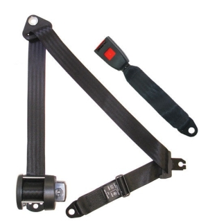 **NLA** Extra Long Inertia Rear Seat Belt (270cm Belt With 32cm Fixed Webbing Stalk) With Black Webbing