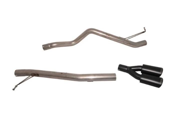 T5,T6 Milltek Stainless Steel Exhaust (CAT Back) - Twin Black Tailpipe - TDI Models - SWB