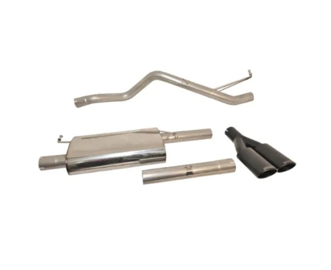 T5,T6 Milltek Stainless Steel Exhaust (CAT Back) - Twin Black Tailpipe - TDI Models - LWB