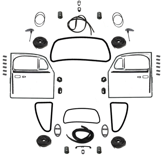 Beetle Complete Rubber Bundle Kit - 1968-71 (1200cc Models)