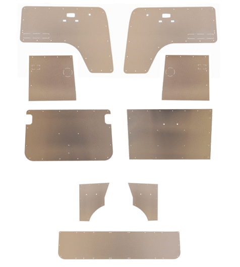Bay Window 9 Piece Hardboard Interior Panel Kit (Bare Boards)