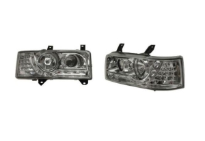 T4 Chrome Audi Style Headlights With LED Indicators (Short Nose Models)