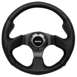 320mm Black Leather Momo Jet Steering Wheel