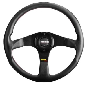 320mm Black Leather And Anthracite Momo Tuner Steering Wheel
