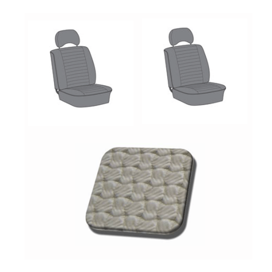 **ON SALE** TMI Baywindow Bus Front Seat Cover Set (Walkthrough Models) in Grey Basket Weave