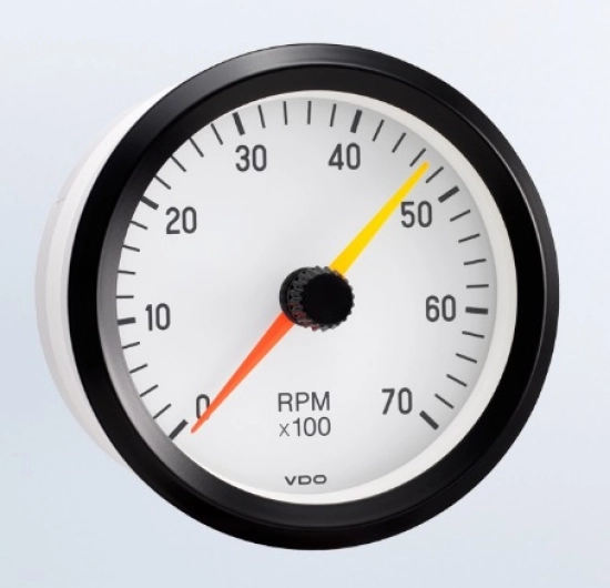 VDO 80mm White 7000RPM Tachometer