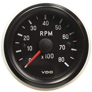 VDO 52mm Black 8000RPM Tachometer
