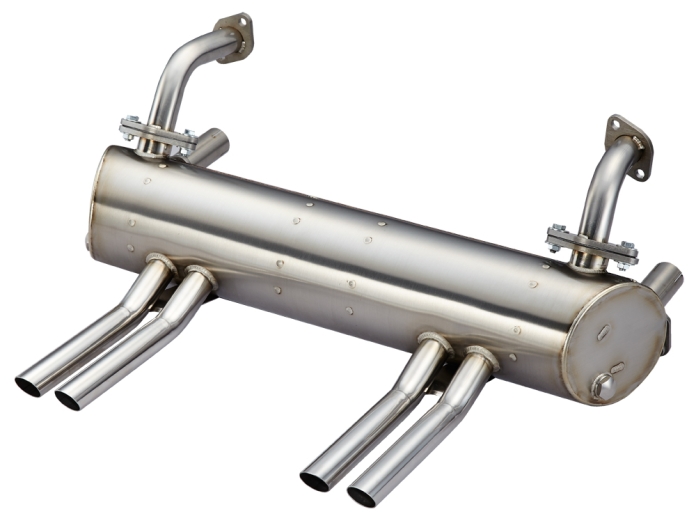 Beetle Vintage Speed Abarth Style Exhaust - 1950-55 - 25HP Type 1 Engines - With Heat Risers