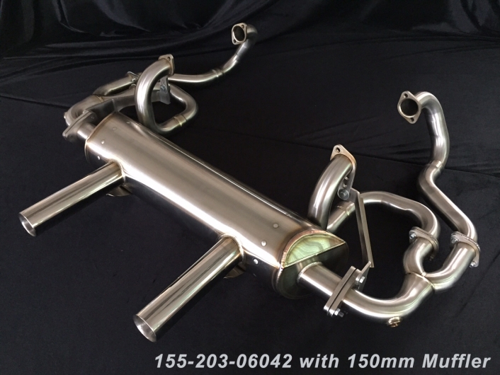 **NLA** 130mm Diameter Muffler Vintage Speed Merged Exhaust System - 38mm Header