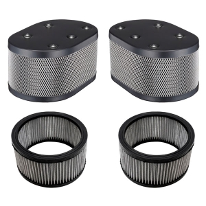 Black And Silver Vintage Speed Classic Style Oval Air Filter Bundle Kit - IDF Carburettors