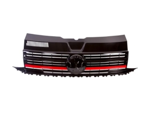 T6 Front Grille - 2016-19 - Gloss Black With Red Trim
