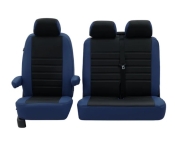 T5 Front Seat Cover Set (Bench Seat Models) - Blue With Black Perforated Centre
