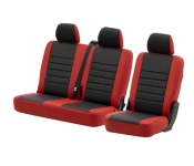 T5 Rear Seat Cover Set - Red With Black Perforated Centre
