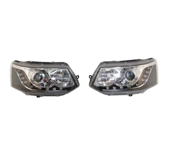 T5 Headlights - 2010-15 - Chrome Inner + Black LED Running Lights (UK Beam Pattern)