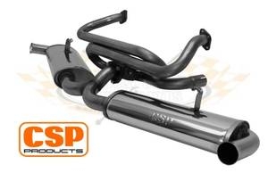 Beetle Stainless Steel Twin Quiet Pack Exhaust (Heating and Single Carb)